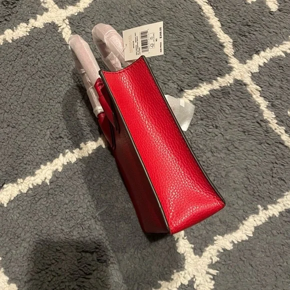 NWT Michael Kors Mercer Red Leather Mini Crossbody Bag - Picture 7 of 9